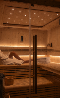 Sauna au spa de la Villa Roubia